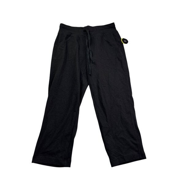 Athletic Works Womens Black Drawstring Capri Pull On Pants Size XS New - Picture 1 of 5